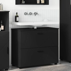 vidaXL Ντουλάπι Μπάνιου Μαύρο 76,5 x 35 x 64 εκ Επεξεργασμένο ξύλο