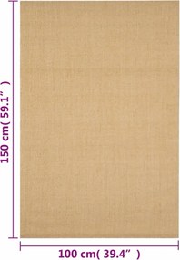 vidaXL Χαλί 100 x 150 εκ. από Φυσικό Σιζάλ