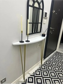 Stewehome Οβάλ κονσόλα με μισοφέγγαρο σχήμα με πόδια 18x86x86 cm