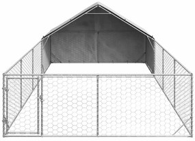 vidaXL Κλουβί Σκύλου Εξωτερ. Χώρου με τρεχάλα 7x3x1,9μ. Γαλβαν. Ατσάλι