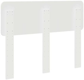 vidaXL Κεφαλάρι με κεφαλάρι Λαμπερό Λευκό 135 cm Επεξεργασμένο ξύλο