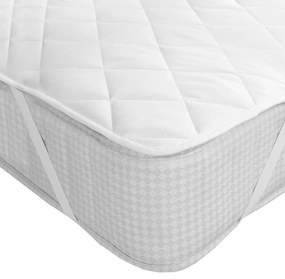 Κάλυμμα Στρώματος Καπιτονέ White Viopros Διπλό 140x200cm Βαμβάκι-Πολυέστερ