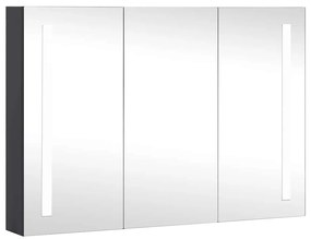 vidaXL Καθρέφτης Μπάνιου με Ντουλάπι &amp; LED 89 x 14 x 62 εκ.
