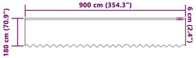 vidaXL Κουρτίνες με κουρτίνες Λευκό 900 x 180 εκ. Πολυεστέρας