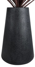 GloboStar® Artificial Garden SOHO 20790 Επιδαπέδιο Πολυεστερικό Τσιμεντένιο Κασπώ Γλάστρα - Flower Pot Μαύρο Φ60 x Υ90cm