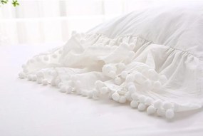 Stewehome Σετ 2 τεμαχίων μαξιλαροθήκες από 100% βαμβάκι με βολάν Λευκό 50x70 cm