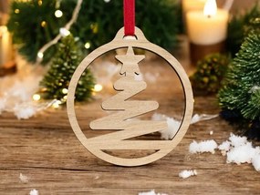 Σετ των 3 Intra απο ξύλο plywood 3mm-4mm πάχος – Μπιχλιμπίδι με χριστουγεννιάτικο δέντρο ζιγκ-ζαγκ 30x35 cm INTRAVECTRY-MY545267