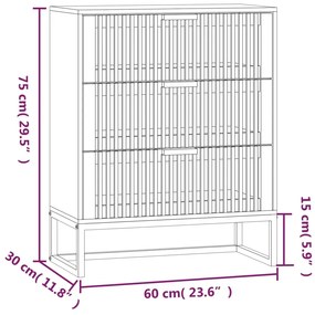 vidaXL Συρταριέρα Μαύρη 60 x 30 x 75 εκ. από Επεξεργασμένο Ξύλο