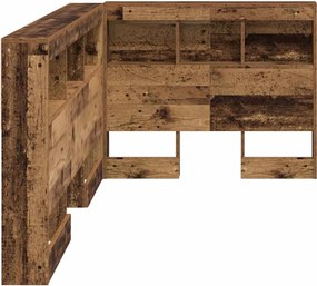 vidaXL Κεφαλάρι Αποθήκης με ράφι Παλιό Ξύλο 75 cm Επεξεργασμένο ξύλο