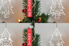 Σετ των 3 Intra απο ξύλο plywood 3mm-4mm πάχος Χριστουγεννιάτικο Διακοσμητικό Δέντρο Δίασταση 4x4 cm INTRAFABR-107404997