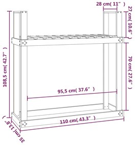 Ραφιέρα Καυσόξυλων 110 x 35 x 108,5 εκ. από Μασίφ Ξύλο Πεύκου