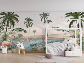 Flamingo Oasis Ταπετσαρια Τοιχου Ροζ Επιθυμητη Διασταση