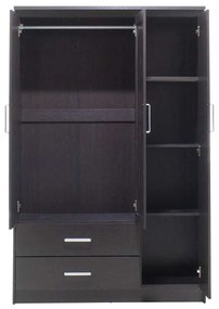 Ντουλάπα ρούχων τρίφυλλη OLYMPUS pakoworld χρώμα wenge 120x57x183εκ
