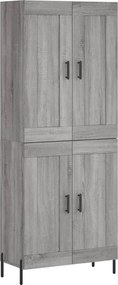 vidaXL Ντουλάπι Γκρι Sonoma 69,5 x 34 x 180 εκ. Επεξεργασμένο Ξύλο