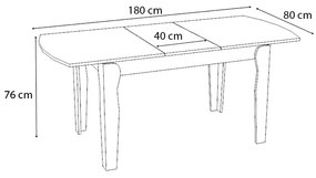 Τραπέζι σαλονιού Marlon Megapap επεκτεινόμενο μελαμίνης χρώμα καρυδί 140+40x80x76εκ. - Μελαμίνη - GP028-0067,1