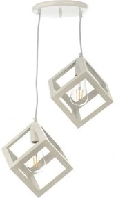 Κρεμαστό Φωτιστικό Οροφής 4400-2 Κύβος Inlight-4400-2-WH-ΡΟΖΕΤΑ-Λευκό 4400-2-WH-ΡΟΖΕΤΑ