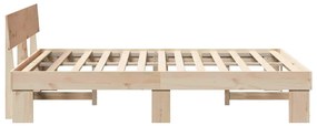vidaXL Σκελετός Κρεβατιού Καφέ 140 x 200 cm Μασίφ ξύλο πεύκου