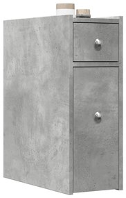 Ντουλάπι Μπάνιου Στενό με Ροδάκια Γκρι Σκυρ. Επεξ. Ξύλο