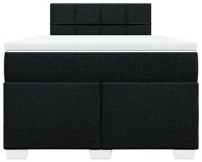 vidaXL Κρεβάτι Boxspring με Στρώμα Μαύρο 120x200 εκ. Υφασμάτινο