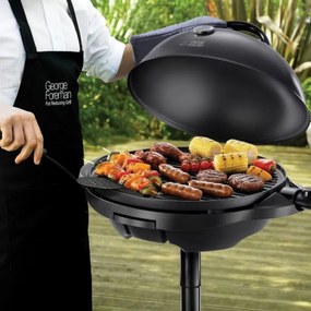 Ηλεκτρική ψησταριά/γκριλ George Foreman 22460-56, 2400 W, 44,5 εκ., 15 μερίδες, 5 επίπεδα θερμοκρασίας, Αντικολλητική επίστρωση, Μαύρο