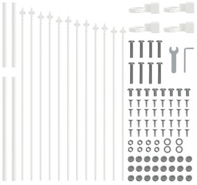 vidaXL Fence Κήπου  με Θόλο Λευκό 5,1x1 μ Χάλυβας
