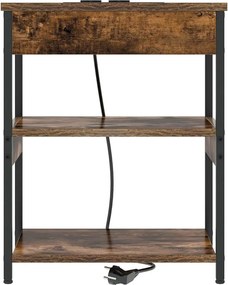 vidaXL Κομοδίνο 2 pcs Καπνιστό Δρύς 41 x 31 x 51 εκ.
