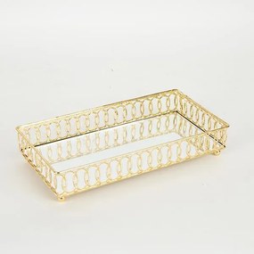 ΔΙΣΚΟΣ ΜΕΤΑΛΛΙΚΟΣ ΜΕ ΚΑΘΡΕΦΤΗ ΧΡΥΣΟΣ 24.5x15.5x4.5cm|752-16025
