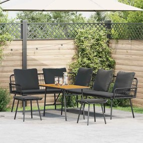 vidaXL Σετ Καναπέ Κήπου 4 pcs Μαύρο συνθετικό ρατάν