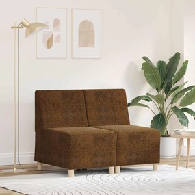 vidaXL Καθίσμα Σαλονιού 2 pcs Καστανό 55 εκ. Ψεύτικο σουέτ δέρμα
