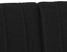 vidaXL Ταπετσαρισμένο κεφαλάρι Μαύρο 135 cm Στερεά ξυλεία πεύκου