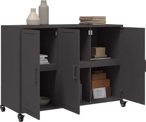 vidaXL Ντουλάπι Μαύρο 100,5x39x72 εκ. από Χάλυβα