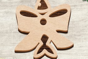 Σετ των 3 Intra απο ξύλο plywood 3mm-4mm πάχος Χριστουγεννιάτικο μπιχλιμπίδι γάτας με στρώσεις Δίασταση 8x8 cm INTRAFABR-77069790