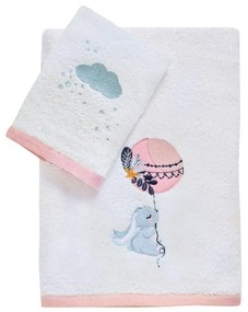 Πετσέτες Βρεφικές 4915 (Σετ 2τμχ) White-Pink Das Home Σετ Πετσέτες 70x140cm 100% Cotton