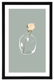 Αφίσα με παρπαστού Λουλούδι σε βάζο σε απλό στιλ - 40x60 silver