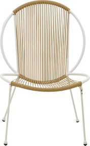 Καρέκλα Dapper pakoworld λευκό μέταλλο-pe φυσικό 64.5x74.5x76εκ