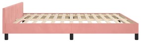 vidaXL Πλαίσιο Κρεβατιού με Κεφαλάρι Ροζ 180x200 εκ. Βελούδινο