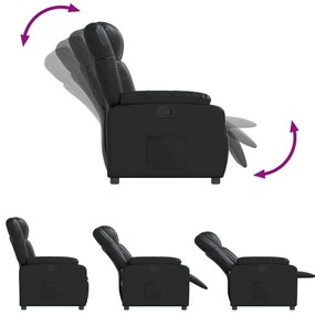 vidaXL Πολυθρόνα Ανακλινόμενη Μαύρη από Συνθετικό Δέρμα