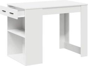 vidaXL Γραφείο με συρτάρι ράφι Λευκό 102x62x77,5cm Κατασκευασμένο ξύλο