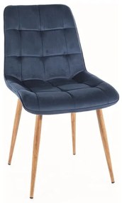 KRZESŁO CHIC D VELVET  DĄB STELAŻ / GRANATOWY BLUVEL 86 DIOMMI-80-2708