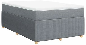 vidaXL Κρεβάτι Boxspring με Στρώμα Ανοιχτό Γκρι 120x190 εκ. Υφασμάτινο