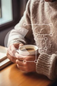 Intra Συλλεκτικό Ξύλινο Παζλ Plywood  4mm - Cozy Coffee Moment Σε Ξύλινο Κουτί - Διαστάσεις: 10x10 cm – 25 κομμάτια