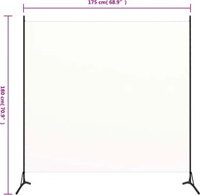 vidaXL Διαχωριστικό Δωματίου Λευκό 175 x 180 εκ. Υφασμάτινο