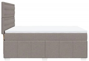 Κρεβάτι Boxspring με Στρώμα Taupe 160x200 εκ. Υφασμάτινο - Μπεζ-Γκρι