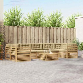 vidaXL Σειρά Καναπέ Εξωτερικού 8 pcs Λευκό και Μπεζ