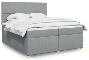 ΚΡΕΒΑΤΙ BOXSPRING ΜΕ ΣΤΡΩΜΑ ΑΝΟΙΧΤΟ ΓΚΡΙ 200X200 ΕΚ. ΥΦΑΣΜΑΤΙΝΟ 3291380