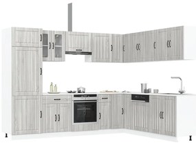 vidaXL Σετ Ντουλάπια Κουζίνας 14 τεμ. Lucca Γκρι Sonoma Επεξ. Ξύλο