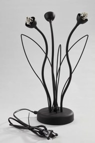 Επιτραπέζιο Φωτιστικό Gloriosa Φ35cm Μαύρο με Οπαλ Γυαλί