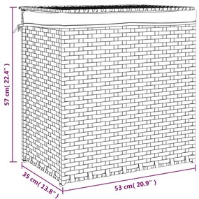 Καλάθι Πλυντηρίου 2 Τμήματα Σκ. Καφέ 53x35x57εκ Συνθετικό Ρατάν - Καφέ