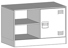 Έπιπλα Τηλεόρασης 2 τεμ. Μαύρο 67 x 39 x 44 εκ. από Χάλυβα - Μαύρο