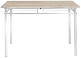 Σετ Τραπεζαρίας Roza 5τμχ χρώμα Sonoma - πόδια Λευκό Gloss 120x70x75εκ. 120x70x75 εκ.